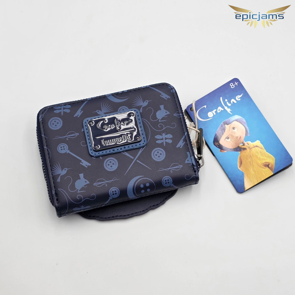 Loungefly Coraline Portal Button Frame Lenticular Zip Wallet New - Picture 2 of 3